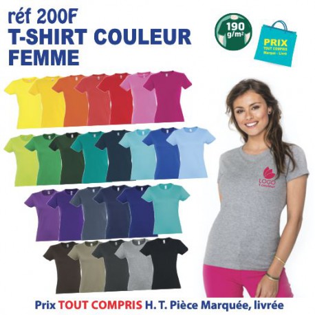 T SHIRT COULEUR VIOLET FONCE 190 G REF 200 F