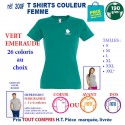 T-SHIRT COULEUR VERT EMERAUDE 190 G REF 200 F 200 F VERT EMERAUDE T-SHIRT FEMME COTON 190 GRS  3,05 €