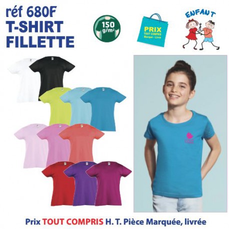 T-SHIRTS COULEUR ENFANT FILLETTE VERT POMME REF 680 F 680 F VERT POMME T-SHIRT FILLETTE ENFANTS COTON 150 GRS  4,16 €