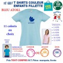 T-SHIRTS COULEUR ENFANT FILLETTE BLEU ATOLL REF 680 F 680 F BLEU ATOLL T-SHIRT FILLETTE ENFANTS COTON 150 GRS  4,16 €
