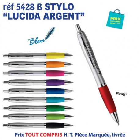 STYLO PUBLICITAIRE LUCIDA ARGENT REF 5428B 5428 B Stylos plastiques  0,70 €