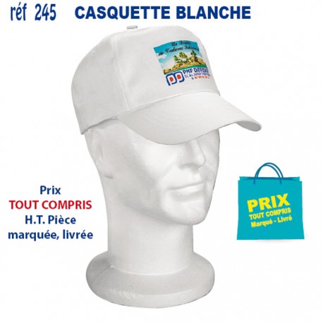 CASQUETTE ADULTE BLANCHE REF 245 245 CASQUETTES ADULTES  3,17 €