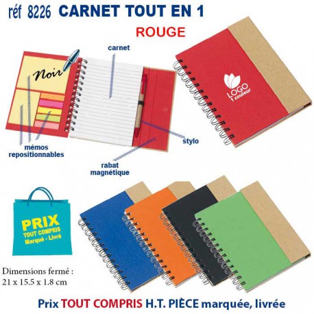 CARNET TOUT EN 1 REF 8226 8226 Carnet personnalisé  4,40 €