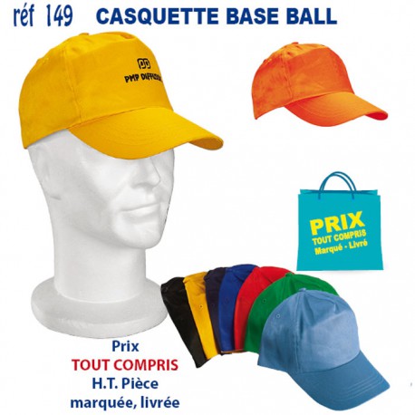 CASQUETTE BASE-BALL REF 149 149 CASQUETTES ADULTES  1,25 €