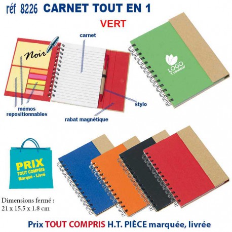 CARNET TOUT EN 1 REF 8226 8226 Carnet personnalisé  4,74 €