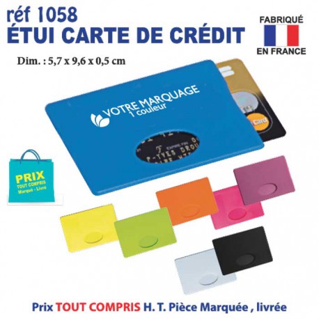 ETUI CARTES DE CREDIT REF 1058 1058 ETUIS PORTE CARTES DE CREDIT PUBLICITAIRES  0,51 €