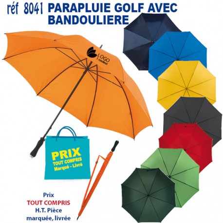 PARAPLUIE GOLF AVEC BANDOULIERE REF 8041 8041 PARAPLUIE MANCHE DROIT  8,99 €