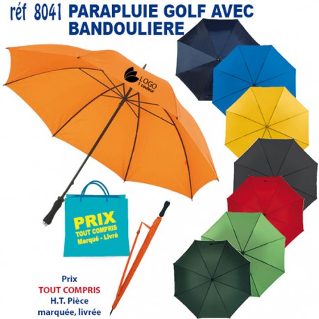 PARAPLUIE GOLF AVEC BANDOULIERE REF 8041 8041 PARAPLUIE MANCHE DROIT  9,77 €