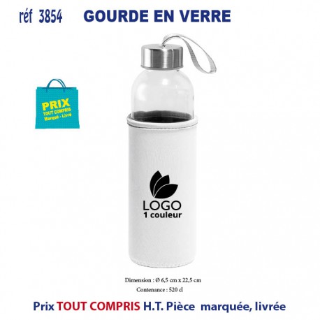 GOURDE EN VERRE PERSONNALISEE REF 3854 3854 GOURDES GOBELETS : OBJETS PUBLICITAIRES  4,83 €