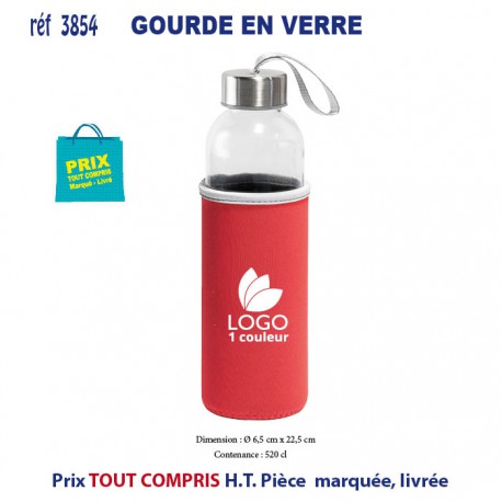 GOURDE EN VERRE PERSONNALISEE REF 3854 3854 GOURDES GOBELETS : OBJETS PUBLICITAIRES  4,83 €