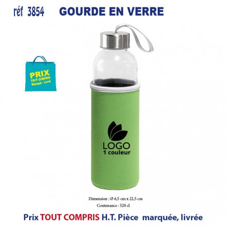 GOURDE EN VERRE PERSONNALISEE REF 3854 3854 GOURDES GOBELETS : OBJETS PUBLICITAIRES  4,83 €