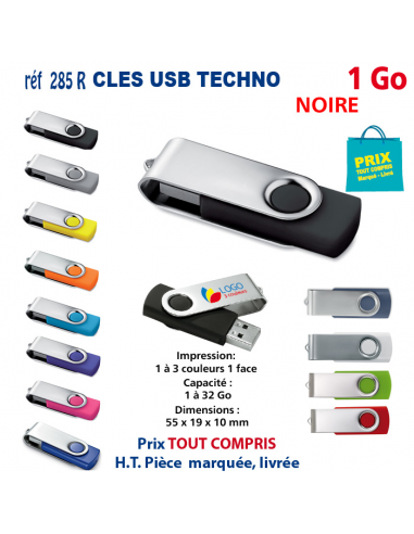 CLES USB REF 285R 1 Go 285R-1Go CLES USB PUBLICITAIRES  3,75 €