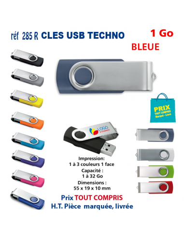 CLES USB REF 285R 1 Go 285R-1Go CLES USB PUBLICITAIRES  3,75 €