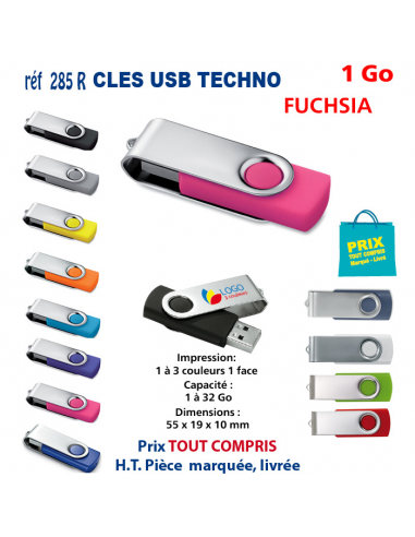 CLES USB REF 285R 1 Go 285R-1Go CLES USB PUBLICITAIRES  3,75 €