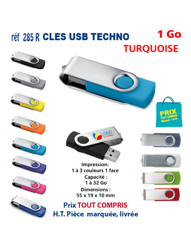 CLES USB REF 285R 1 Go 285R-1Go CLES USB PUBLICITAIRES  3,75 €