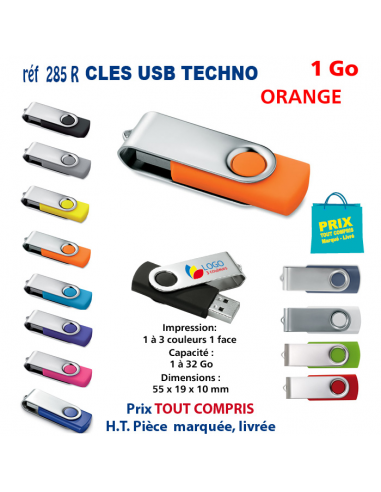 CLES USB REF 285R 1 Go 285R-1Go CLES USB PUBLICITAIRES  3,75 €