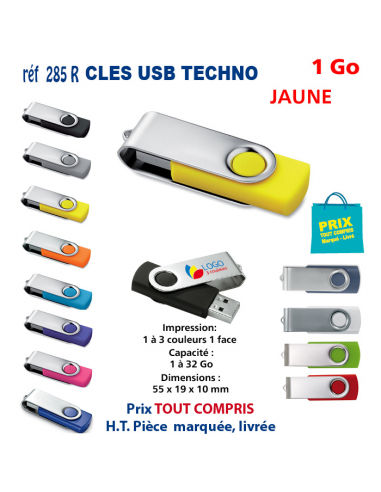 CLES USB REF 285R 1 Go 285R-1Go CLES USB PUBLICITAIRES  3,75 €