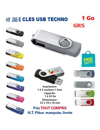 CLES USB REF 285R 1 Go 285R-1Go CLES USB PUBLICITAIRES  3,75 €