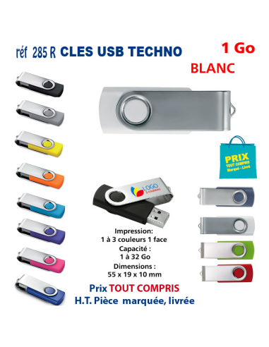 CLES USB REF 285R 1 Go 285R-1Go CLES USB PUBLICITAIRES  3,75 €