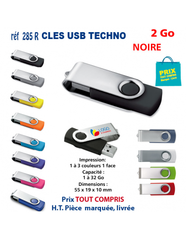 CLES USB REF 285R 2 Go 285R-2Go CLES USB PUBLICITAIRES  3,78 €