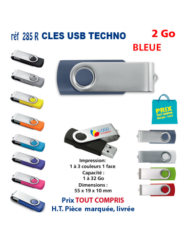 CLES USB REF 285R 2 Go 285R-2Go CLES USB PUBLICITAIRES  3,78 €