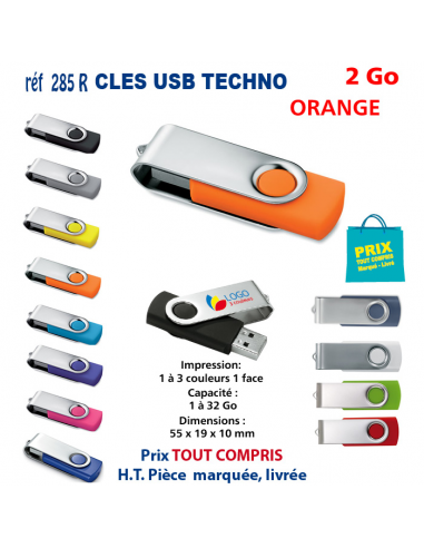 CLES USB REF 285R 2 Go 285R-2Go CLES USB PUBLICITAIRES  3,78 €