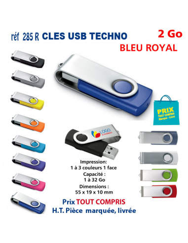 CLES USB REF 285R 2 Go 285R-2Go CLES USB PUBLICITAIRES  3,78 €