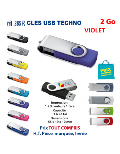 CLES USB REF 285R 2 Go 285R-2Go CLES USB PUBLICITAIRES  3,78 €