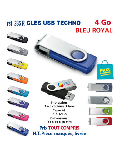 CLES USB REF 285R 4 Go 285R-4Go CLES USB PUBLICITAIRES  3,81 €