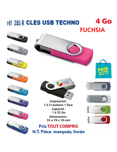 CLES USB REF 285R 4 Go 285R-4Go CLES USB PUBLICITAIRES  3,81 €