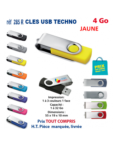 CLES USB REF 285R 4 Go 285R-4Go CLES USB PUBLICITAIRES  3,81 €