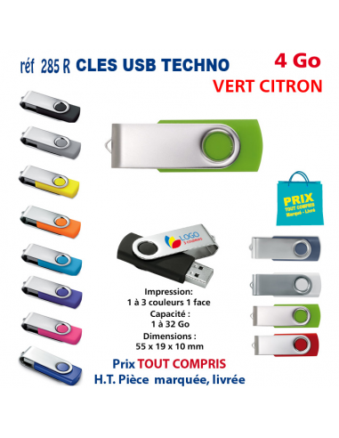 CLES USB REF 285R 4 Go 285R-4Go CLES USB PUBLICITAIRES  3,81 €