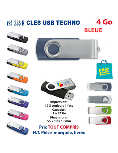 CLES USB REF 285R 4 Go 285R-4Go CLES USB PUBLICITAIRES  3,81 €