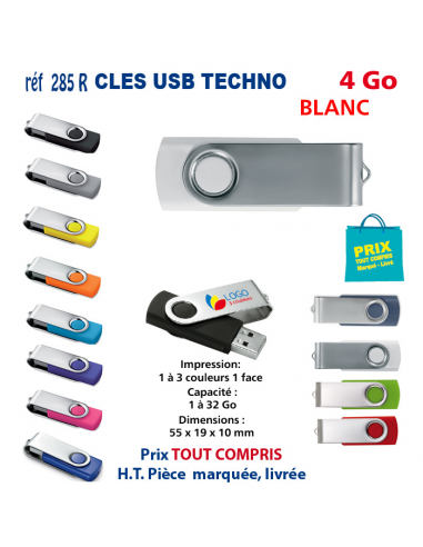 CLES USB REF 285R 4 Go 285R-4Go CLES USB PUBLICITAIRES  3,81 €