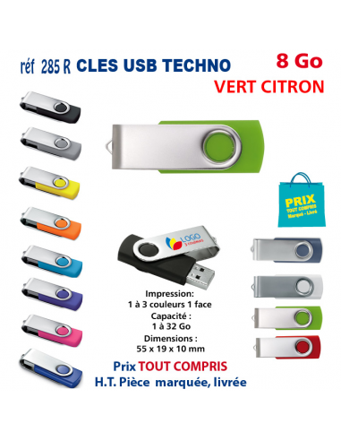 CLES USB REF 285R 8 Go 285R-8Go CLES USB PUBLICITAIRES  4,00 €