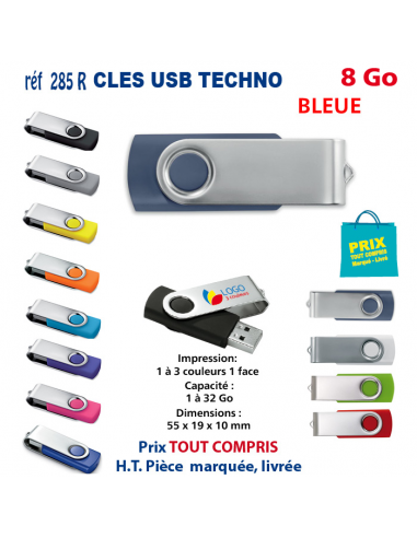 CLES USB REF 285R 8 Go 285R-8Go CLES USB PUBLICITAIRES  4,00 €