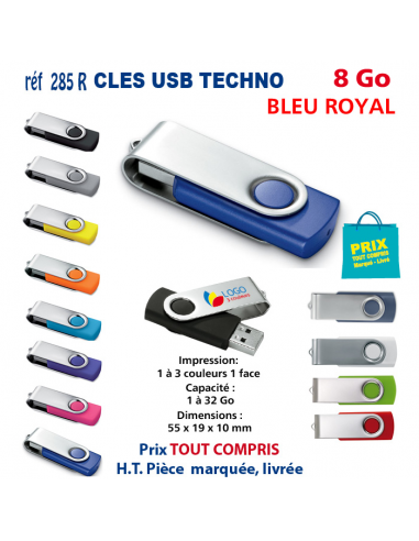 CLES USB REF 285R 8 Go 285R-8Go CLES USB PUBLICITAIRES  4,00 €