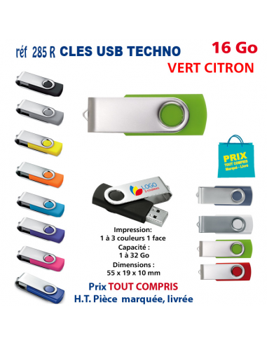 CLES USB REF 285R 16 Go 285R-16Go CLES USB PUBLICITAIRES  5,04 €