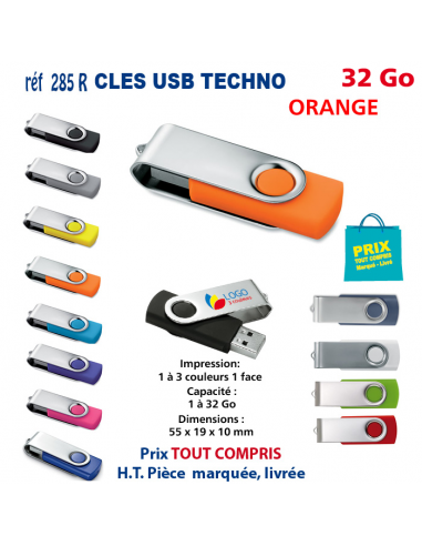 CLES USB REF 285R 32 Go 285R-32Go CLES USB PUBLICITAIRES  6,04 €