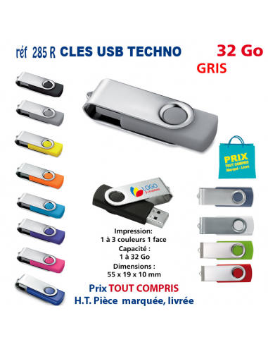 CLES USB REF 285R 32 Go 285R-32Go CLES USB PUBLICITAIRES  6,04 €