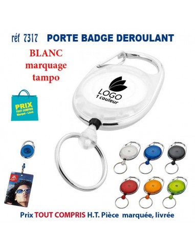 PORTE BADGE DEROULANT REF 7317 7317 lacet tour de cou publicitaire  3,70 €