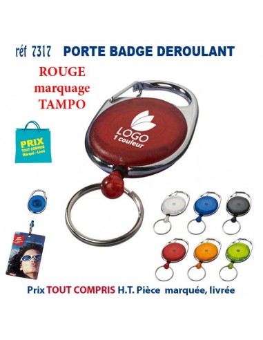 PORTE BADGE DEROULANT REF 7317 7317 lacet tour de cou publicitaire  3,70 €