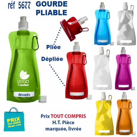 GOURDE PLIABLE REF 5677 5677 GOURDES GOBELETS : OBJETS PUBLICITAIRES  2,30 €