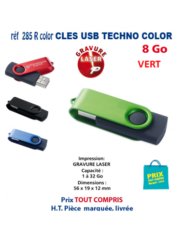 CLES USB REF 285R-COLOR 8 Go 285R-COLOR- 8Go CLES USB PUBLICITAIRES  4,20 €
