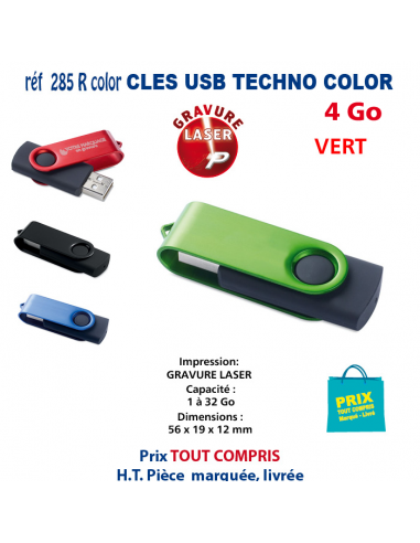 CLES USB REF 285R-COLOR 4 Go 285R-COLOR- 4Go CLES USB PUBLICITAIRES  3,93 €