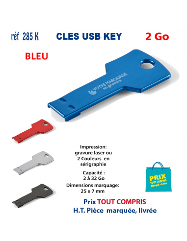 CLES USB REF 285K KEY 2 Go 285 K KEY 2 Go CLES USB PUBLICITAIRES  4,37 €