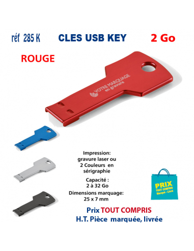 CLES USB REF 285K KEY 2 Go 285 K KEY 2 Go CLES USB PUBLICITAIRES  4,37 €