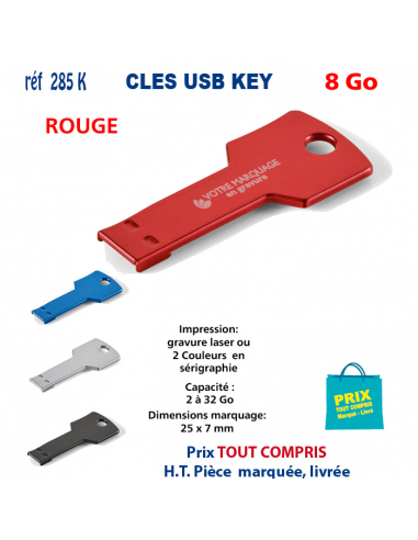 CLES USB REF 285K KEY 8 Go 285 K KEY 8 Go CLES USB PUBLICITAIRES  4,65 €