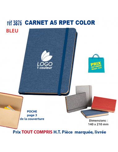 CARNET A5 RPET COLOR REF 3876 3876 Carnet personnalisé  8,41 €