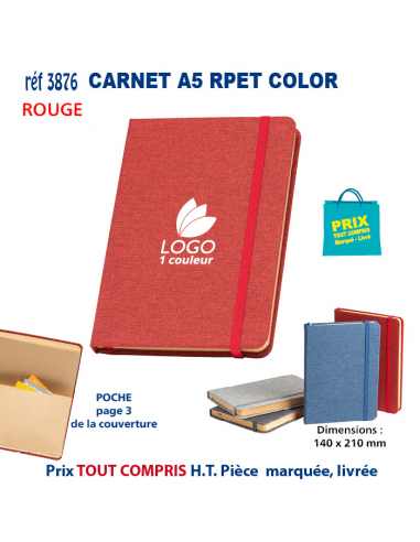 CARNET A5 RPET COLOR REF 3876 3876 Carnet personnalisé  8,41 €